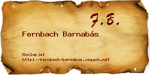 Fernbach Barnabás névjegykártya